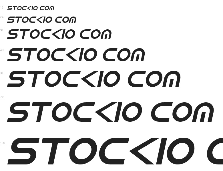 Italic block fonts